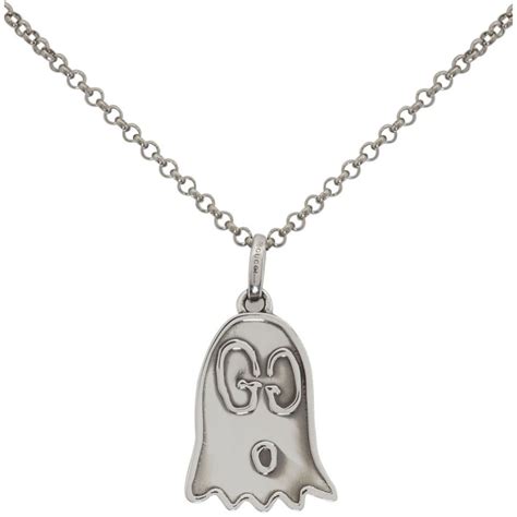 gucci ghost necklace men|gucci ghost pendant necklace in silver.